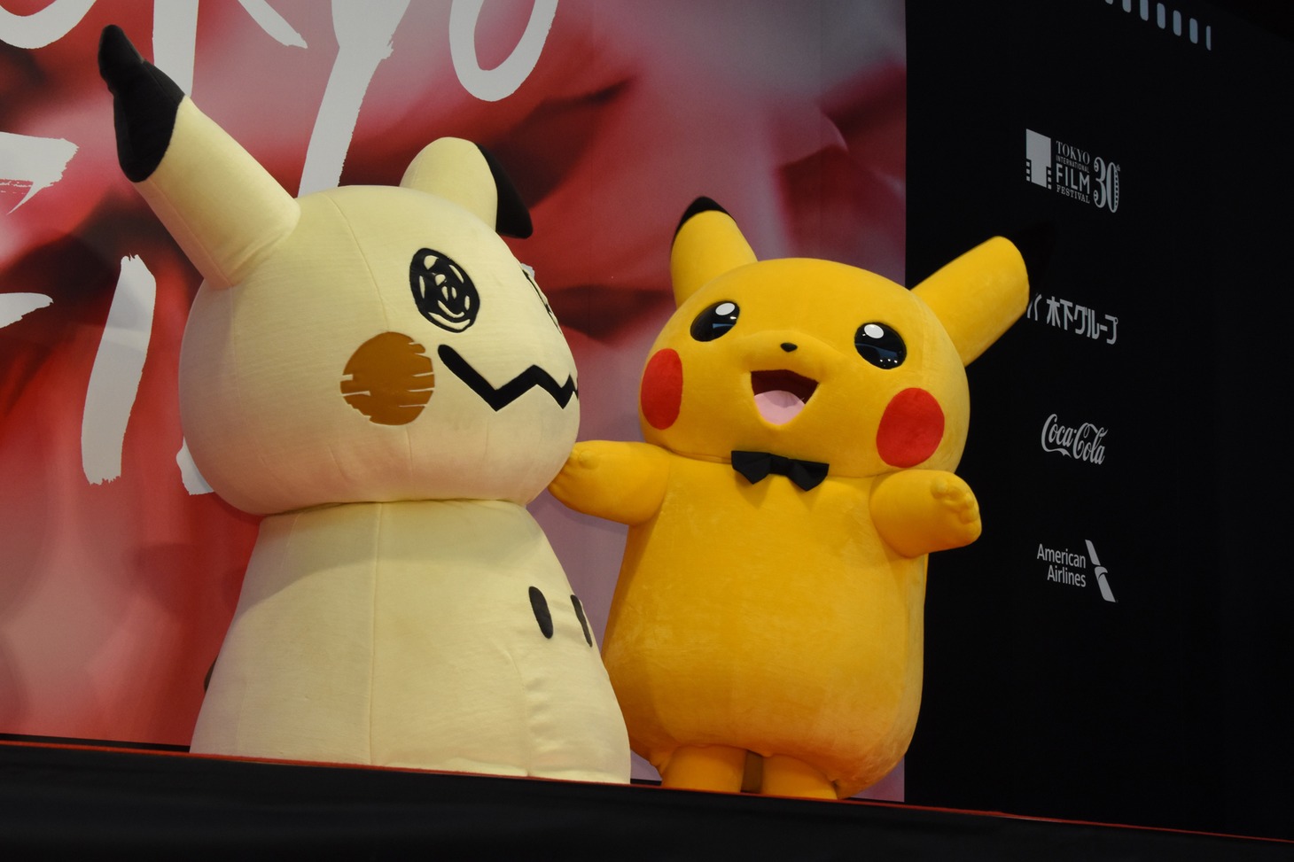 左からミミッキュ、ピカチュウ。