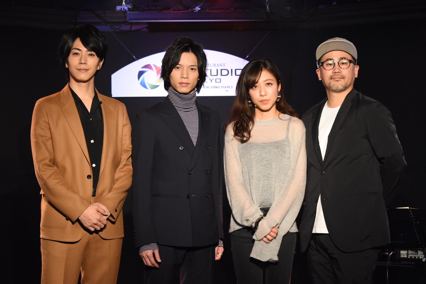 「爪先の宇宙」主題歌披露試写会の様子。左から廣瀬智紀、北村諒、桐嶋ノドカ、谷内田彰久。