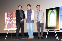 左から樋口真嗣、原恵一、トークの進行を務めた氷川竜介。