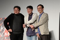 左から樋口真嗣、原恵一、トークの進行を務めた氷川竜介。