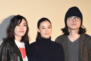 「花とアリス」舞台挨拶の様子。
