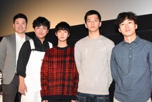 「アイスと雨音」イベントの様子。左から阿部広太郎、戸塚丈太郎、青木柚、田中偉登、松居大悟。