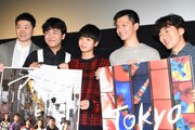 「アイスと雨音」イベントの様子。左から阿部広太郎、戸塚丈太郎、青木柚、田中偉登、松居大悟。