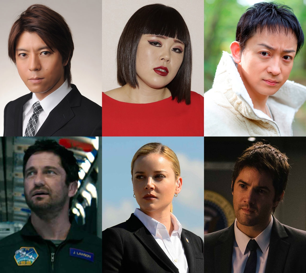 「ジオストーム」日本語吹替版キャスト。上段左から上川隆也、ブルゾンちえみ、山本耕史。