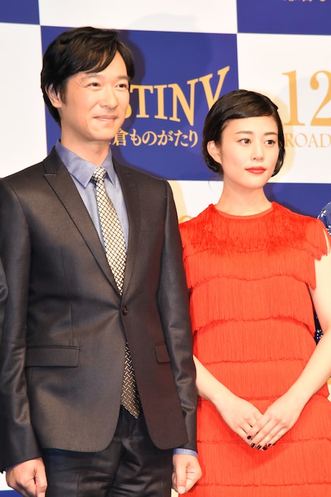 「DESTINY 鎌倉ものがたり」完成披露会見の様子。