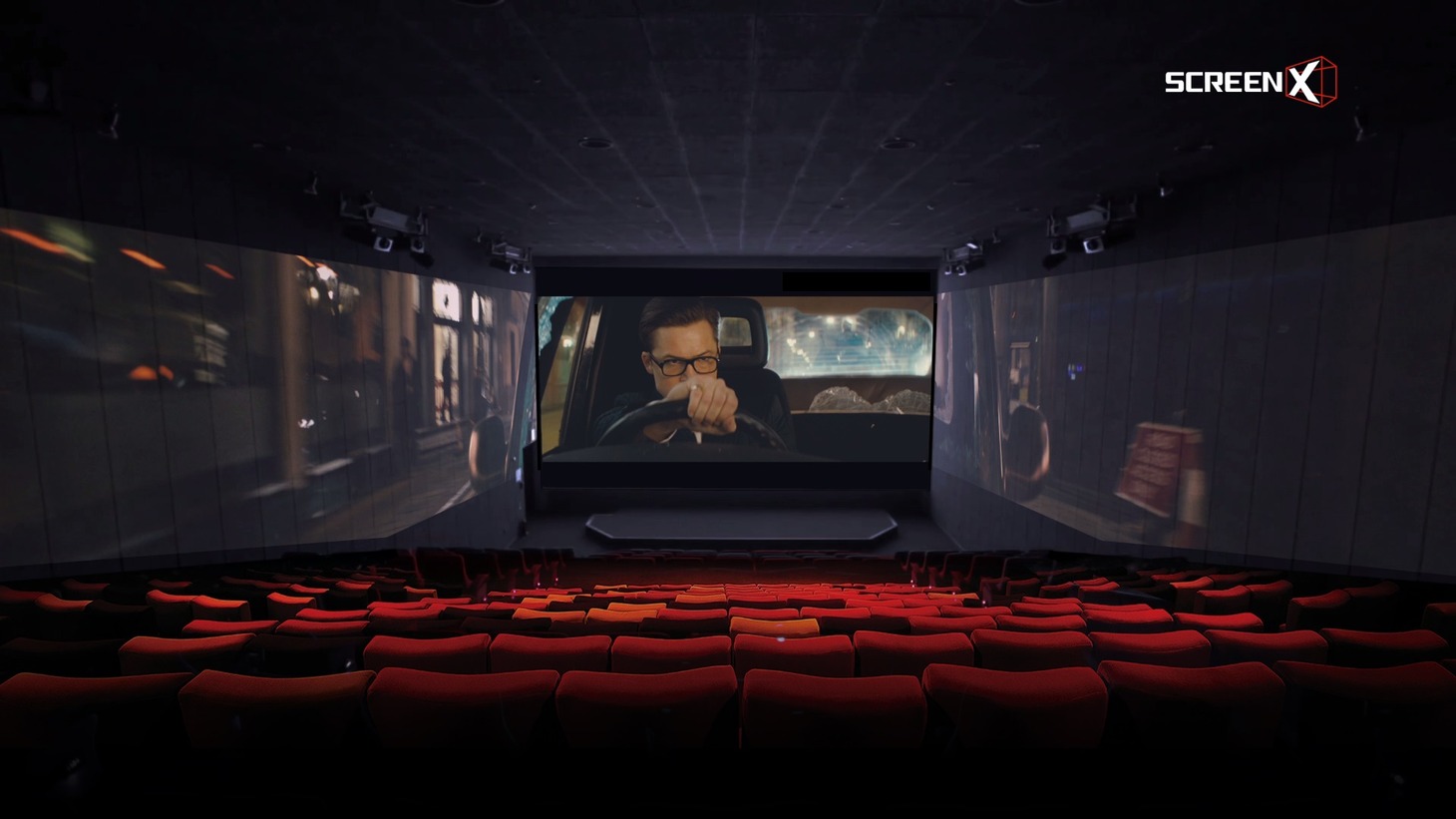 ScreenXの上映イメージ。