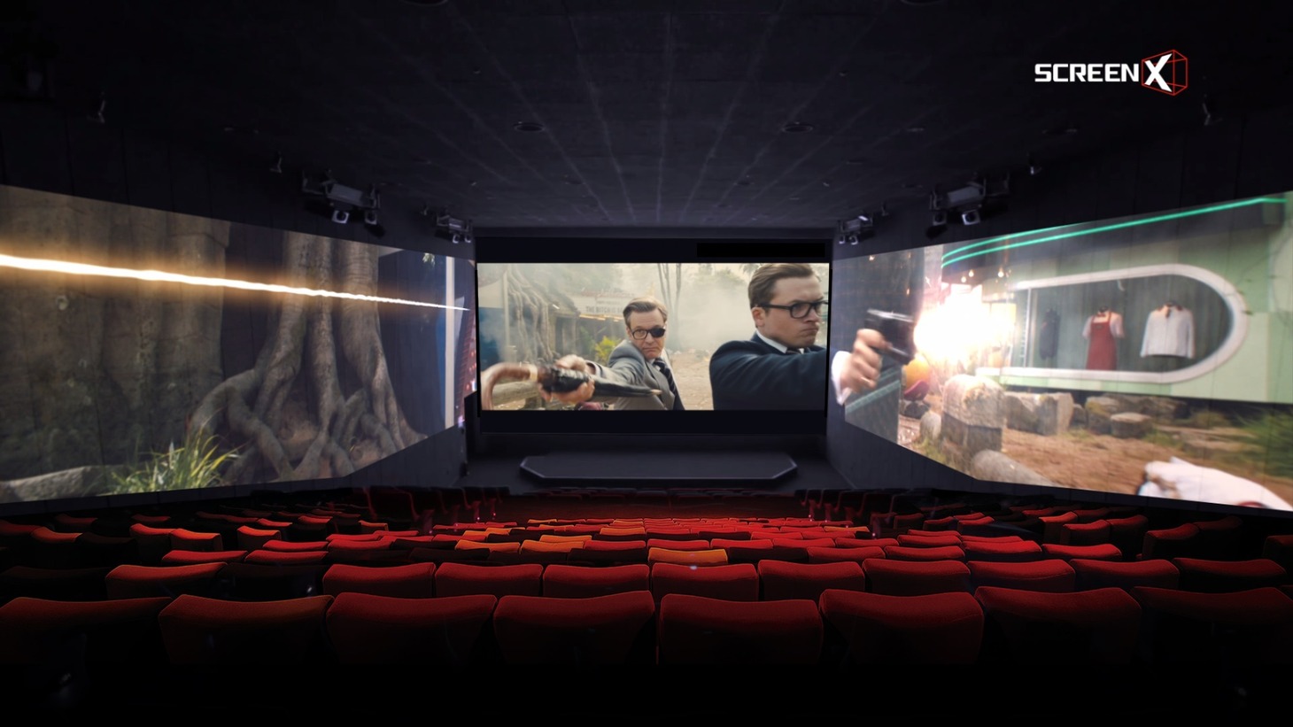 ScreenXの上映イメージ。