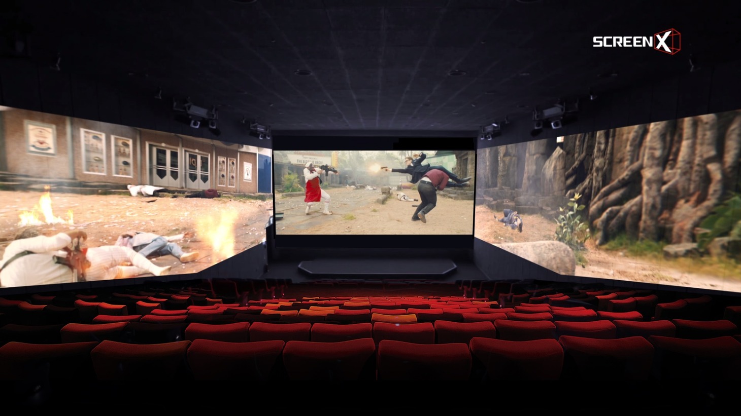 ScreenXの上映イメージ。
