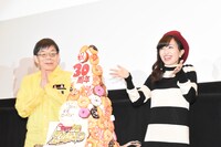 左から原ゆたか、百田夏菜子。