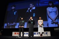 左から石井裕也、池松壮亮、石橋静河。