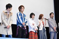 「仮面ライダー平成ジェネレーションズFINAL ビルド＆エグゼイドwithレジェンドライダー」完成披露舞台挨拶の様子。