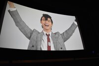 「仮面ライダー平成ジェネレーションズFINAL ビルド＆エグゼイドwithレジェンドライダー」の完成披露舞台挨拶にビデオメッセージで登場した、仮面ライダーフォーゼ / 如月弦太朗役の福士蒼汰。