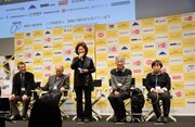 トークイベントの様子。左から原一男、柚岡一禎氏、佐藤美代子氏、志野善紹氏、石川ちう子氏。