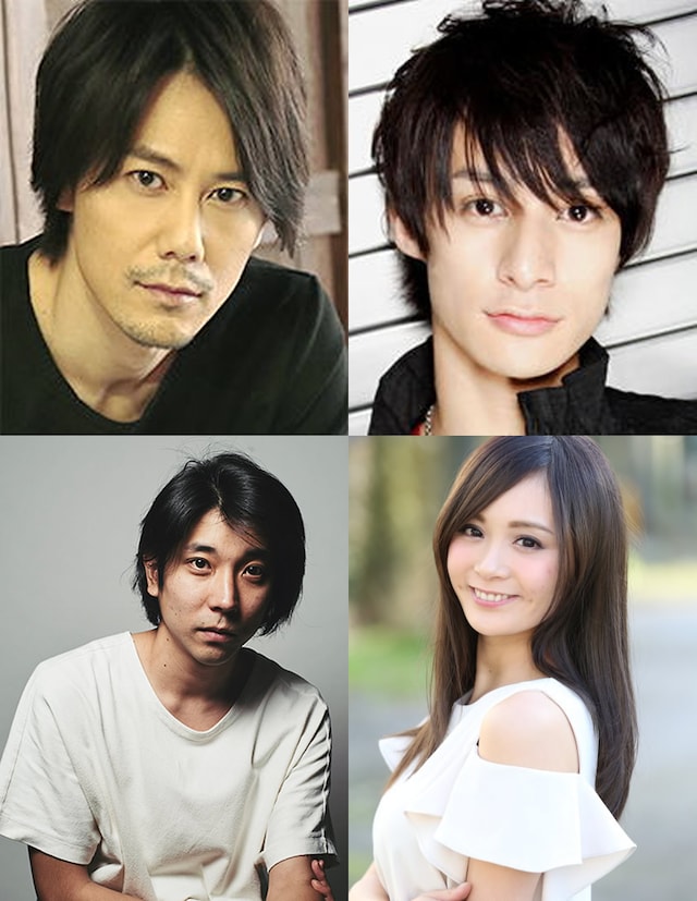 左上から時計回りに根本正勝、高崎翔太、三城千咲、関口アナム。