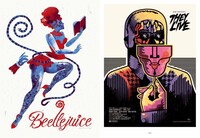 「MONDO 映画ポスターアート集」中面より、「ビートルジュース」（左）、「ゼイリブ」（右）。