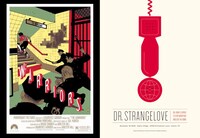 「MONDO 映画ポスターアート集」中面より、「ウォリアーズ」（左）、「博士の異常な愛情 または私は如何にして心配するのを止めて水爆を愛するようになったか」（右）。