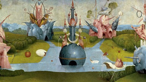 「謎の天才画家 ヒエロニムス・ボス」より、「快楽の園」の一部。