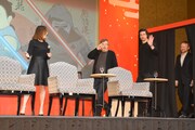 「スター・ウォーズ/最後のジェダイ」来日記者会見の様子。