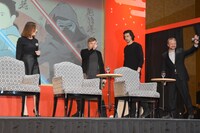 「スター・ウォーズ／最後のジェダイ」来日記者会見の様子。