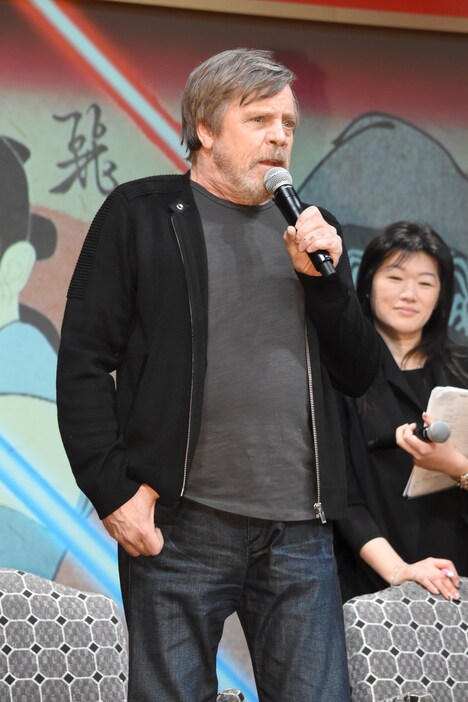 2017年12月、「スター・ウォーズ/最後のジェダイ」来日記者会見に出席したマーク・ハミル。