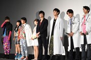 「仮面ライダー平成ジェネレーションズFINAL ビルド&エグゼイドwithレジェンドライダー」初日舞台挨拶の様子。