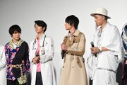 「仮面ライダー平成ジェネレーションズFINAL ビルド&エグゼイドwithレジェンドライダー」初日舞台挨拶の様子。