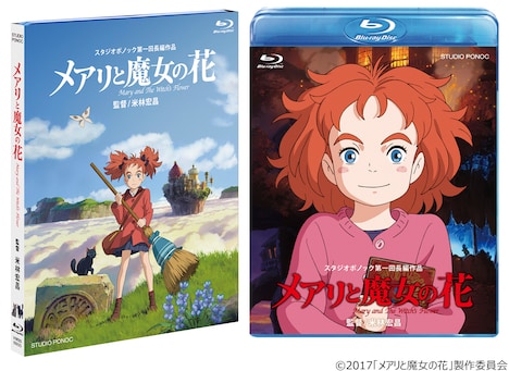 「メアリと魔女の花」Blu-rayのアウターケース(左)とジャケット(右)。