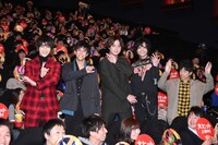 「仮面ライダー平成ジェネレーションズFINAL ビルド＆エグゼイドwithレジェンドライダー」大ヒット御礼舞台挨拶の様子。