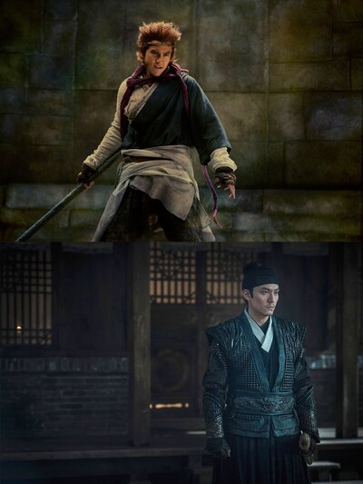 「-悟空伝-」（上）、「修羅：黒衣の反逆」（下）。(c)2017 New Classics Media Corporation. All rights reserved. (c)2017 Huanxi Media All Rights Reserved.