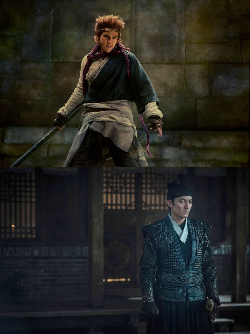 「-悟空伝-」（上）、「修羅：黒衣の反逆」（下）。(c)2017 New Classics Media Corporation. All rights reserved. (c)2017 Huanxi Media All Rights Reserved.