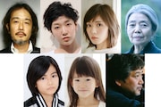 上段左からリリー・フランキー、安藤サクラ、松岡茉優、樹木希林。下段左から城桧吏、佐々木みゆ、是枝裕和。