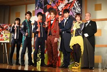 「快盗戦隊ルパンレンジャーVS警察戦隊パトレンジャー」キャスト披露イベントの様子。右から2番目が工藤遥。
