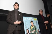 「ホペイロの憂鬱」初日舞台挨拶の様子。