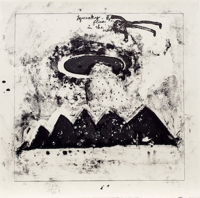 Squeaky Flies in the Mud　2015 lithograph on Japanese paper 60.0 x 60.0cm (c)David Lynch, Courtesy Item Editions
