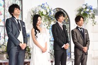 左から山田裕貴、壇蜜、飯島寛騎、岡田龍太郎。