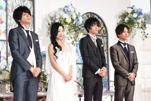 左から山田裕貴、壇蜜、飯島寛騎、岡田龍太郎。