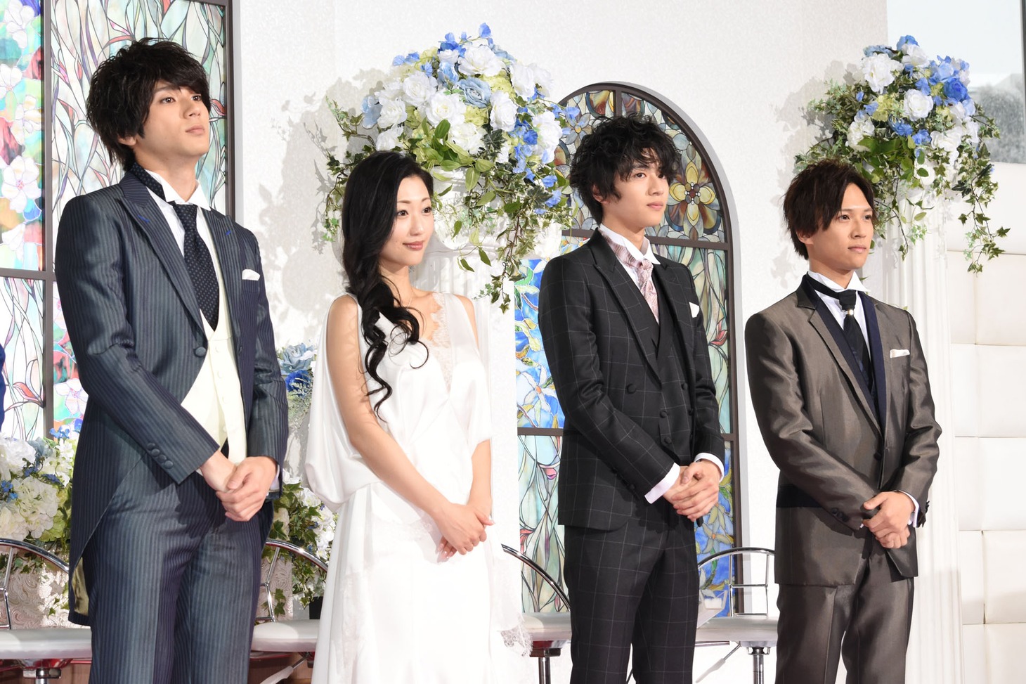 左から山田裕貴、壇蜜、飯島寛騎、岡田龍太郎。