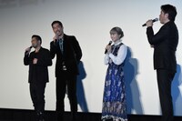 「CINEMA FIGHTERS」初日舞台挨拶の様子。