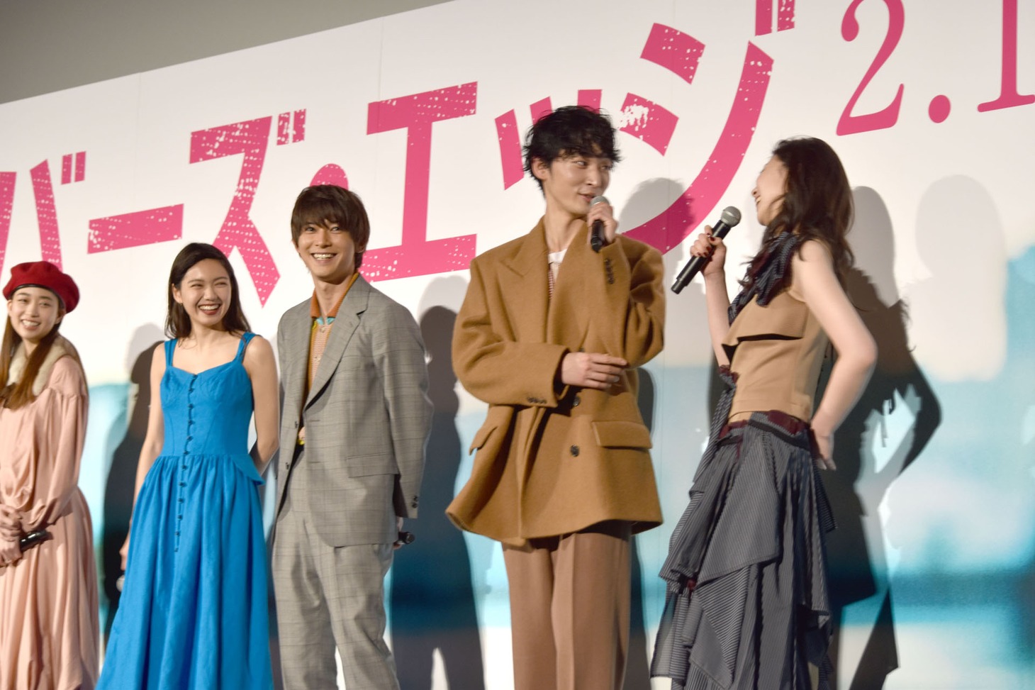 映画「リバーズ・エッジ」完成披露舞台挨拶の様子。