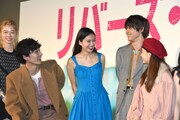 映画「リバーズ・エッジ」完成披露舞台挨拶の様子。