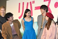 映画「リバーズ・エッジ」完成披露舞台挨拶の様子。
