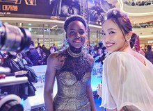 「ブラックパンサー」韓国プレミアにて、左からルピタ・ニョンゴ、百田夏菜子。