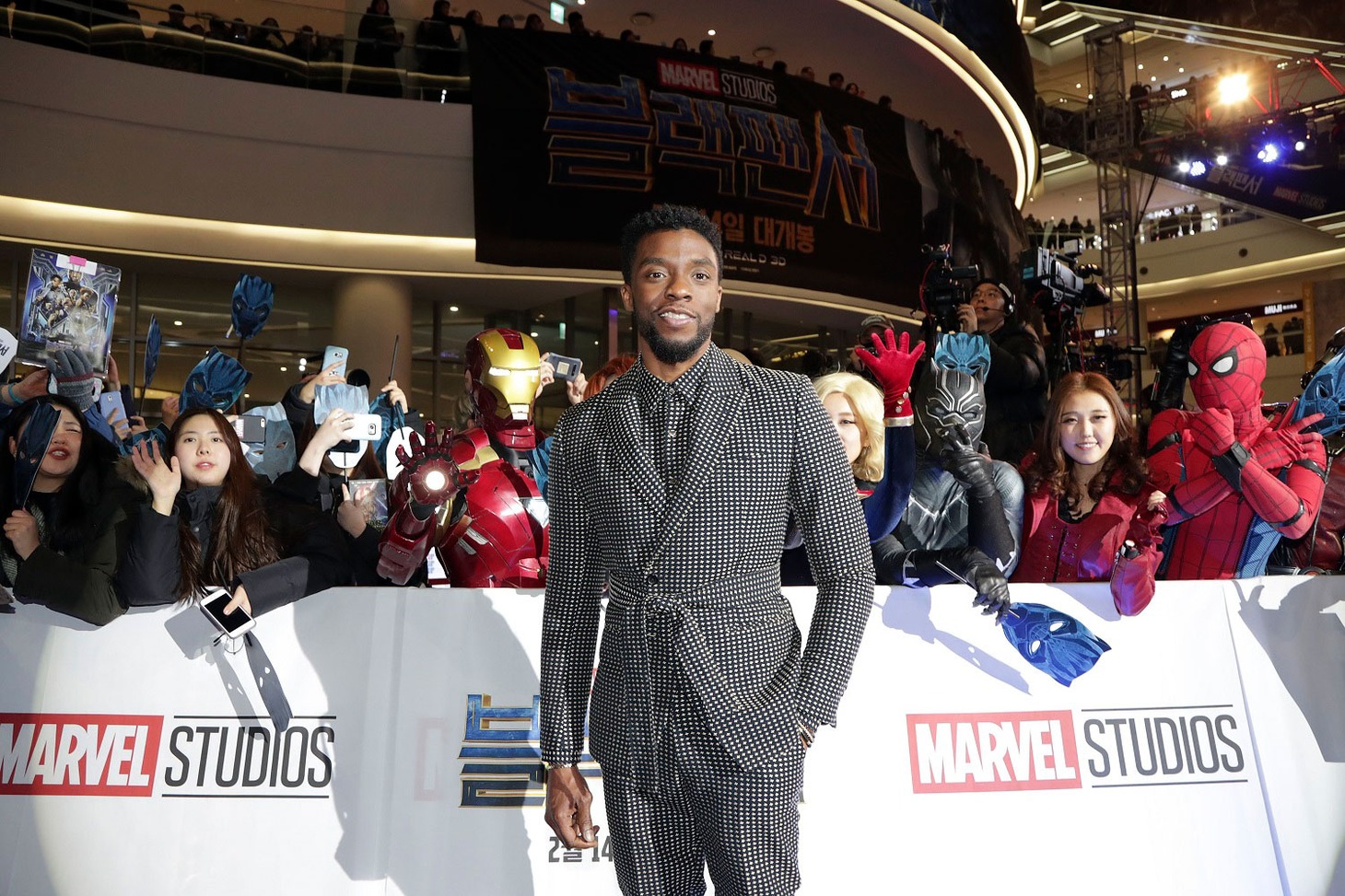 「ブラックパンサー」韓国プレミアに出席したチャドウィック・ボーズマン。