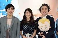 左から石田明、乙葉、ムロツヨシ。