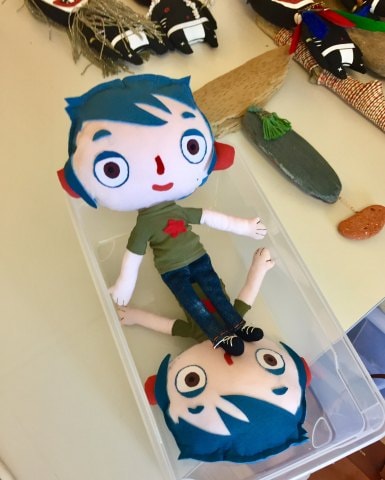 ヴァネッサ・リエラが制作したズッキーニの人形。