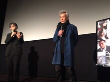 「羊の木」公開記念舞台挨拶の様子。左から吉田大八、田中泯。