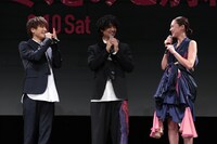 左から岩田剛典、斎藤工、浅見れいな。