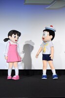 「映画ドラえもん のび太の宝島」初日舞台挨拶の様子。