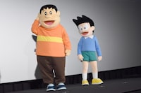 「映画ドラえもん のび太の宝島」初日舞台挨拶の様子。