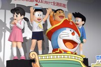 「映画ドラえもん のび太の宝島」初日舞台挨拶の様子。